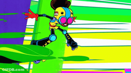 Cartoon Character Wearing Roller Skates And Sunglasses GIF