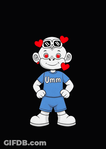 Cartoon Character Wearing Sunglasses And Blue Shirt GIF