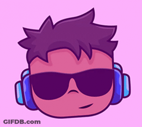 Cartoon Character Wearing Sunglasses And Headphones GIF