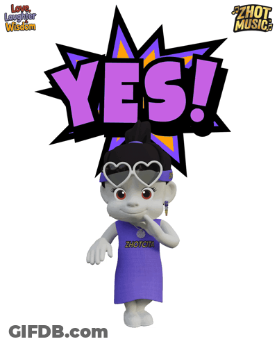 Cartoon Character Wearing Sunglasses And Zhong Shirt GIF