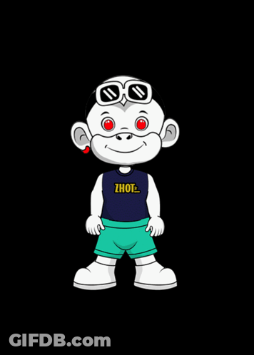 Cartoon Character Wearing Sunglasses And Zhot Shirt GIF