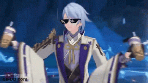 Cartoon Character Wearing Sunglasses Holding Coffee GIF