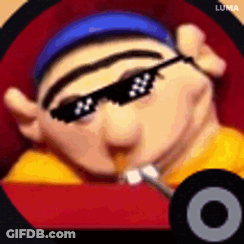 Cartoon Character Wearing Sunglasses With Luma GIF