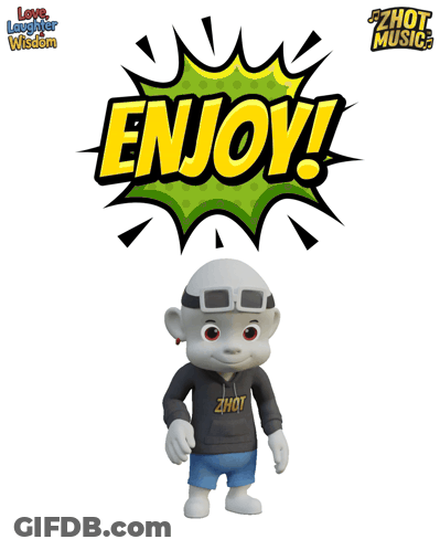 Cartoon Character Wearing Sweatshirt Saying Zhot GIF