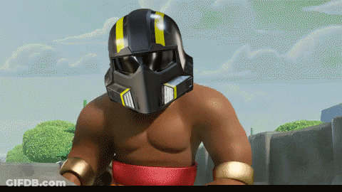 Cartoon Character Wearing T Helmet GIF