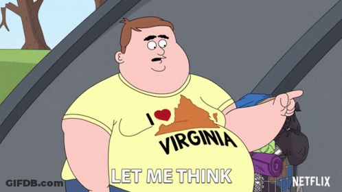 Cartoon Character Wearing Virginia Shirt GIF