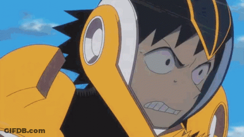 Cartoon Character Wearing Yellow Helmet GIF