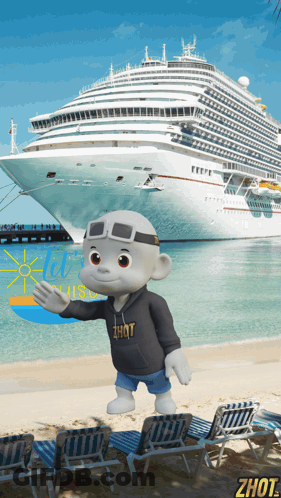 Cartoon Character Wearing Zhot Hoodie GIF