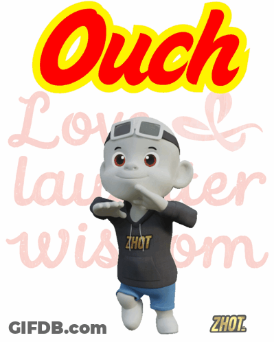 Cartoon Character Wearing Zhot Hoodie GIF