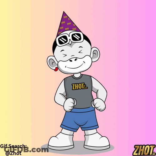Cartoon Character Wearing Zhot Shirt GIF