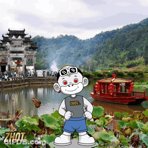 Cartoon Character Wearing Zhot Shirt GIF