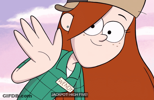 Cartoon Character Wendy Jackpot High Five GIF
