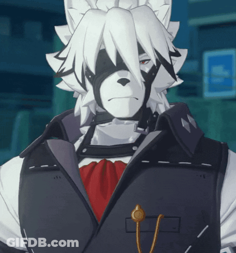 Cartoon Character White Hair Black Mask GIF