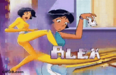 Cartoon Character With Alex Written On It GIF