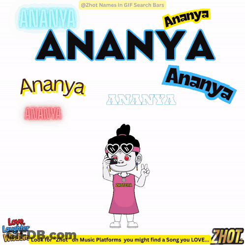 Cartoon Character With Ananya Written On It GIF