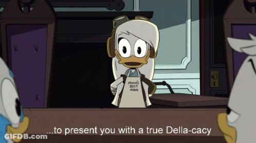 Cartoon Character With Apron Saying Mom's Best Mom GIF