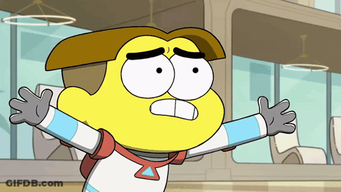 Cartoon Character With Arms Outstretched And Letter Z On Shirt GIF