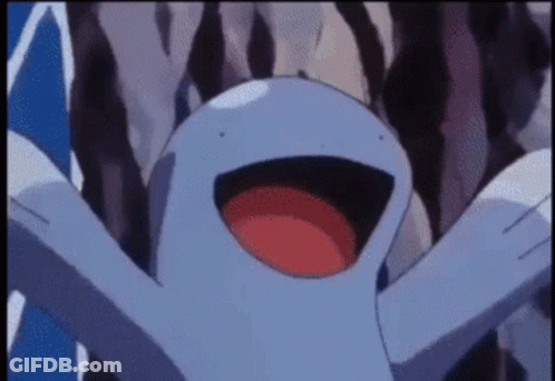 Cartoon Character With Arms Outstretched And Red Mouth GIF