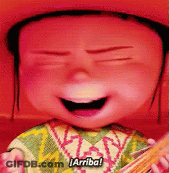 Cartoon Character With Arriba Shirt GIF