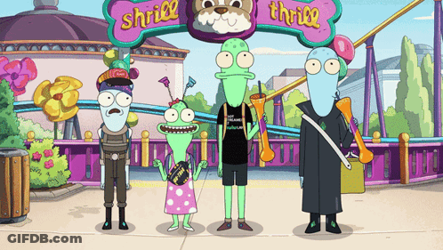 Cartoon Character With Backpack On Sidewalk GIF