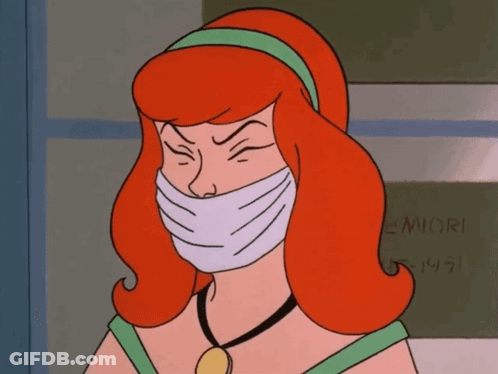Cartoon Character With Bandage Around Mouth Emori GIF