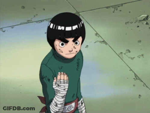 Cartoon Character With Bandages And Naruto Belt GIF