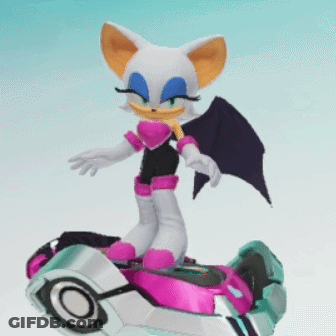 Cartoon Character With Bat Wings On Pink Scooter GIF