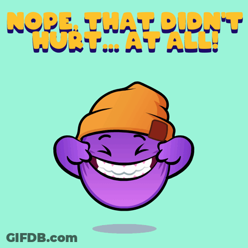 Cartoon Character With Beanie Saying Nope That Didn't Hurt At All GIF