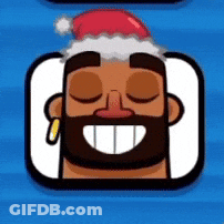 Cartoon Character With Beard And Santa Hat Smiling GIF