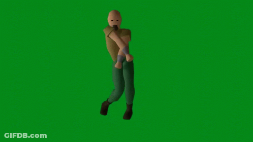 Cartoon Character With Beard On Green Screen GIF