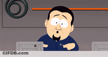 Cartoon Character With Beard Pointing At Computer Monitor GIF