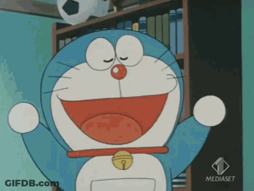 Cartoon Character With Bell Saying Mediaset GIF