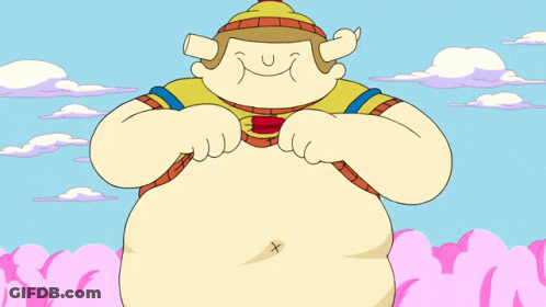 Cartoon Character With Big Belly And X GIF