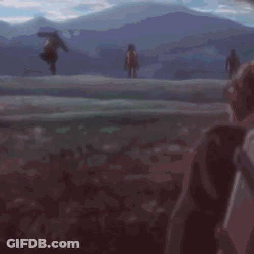 Cartoon Character With Big Belly In Front Of Mountain GIF