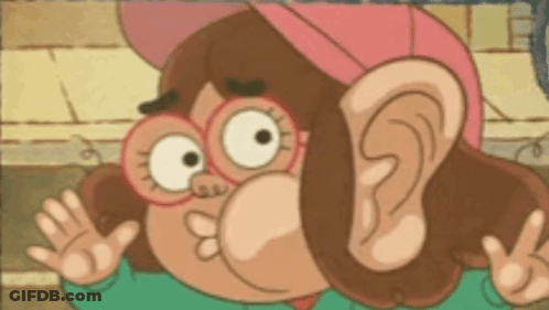 Cartoon Character With Big Ear And Glasses Waving GIF