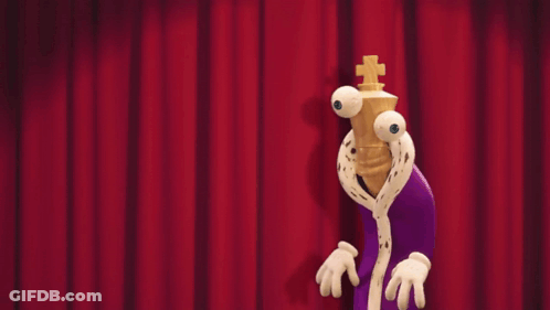 Cartoon Character With Big Eyes And Crown GIF