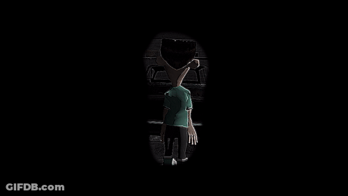 Cartoon Character With Big Eyes And Green Shirt GIF