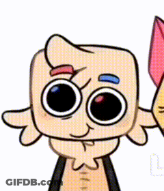 Cartoon Character With Big Eyes And Red Blue Eyebrow GIF
