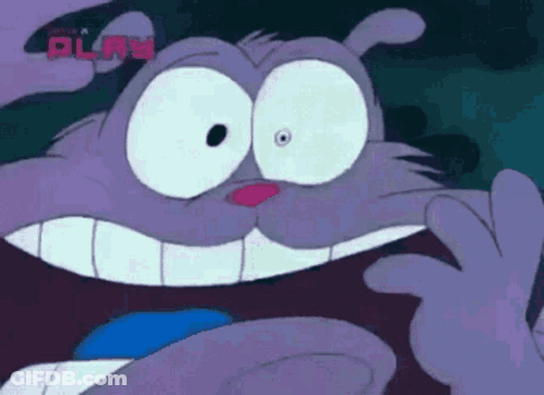 Cartoon Character With Big Eyes And Sharp Teeth GIF