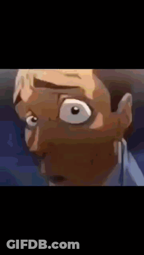 Cartoon Character With Big Eyes Close Up GIF