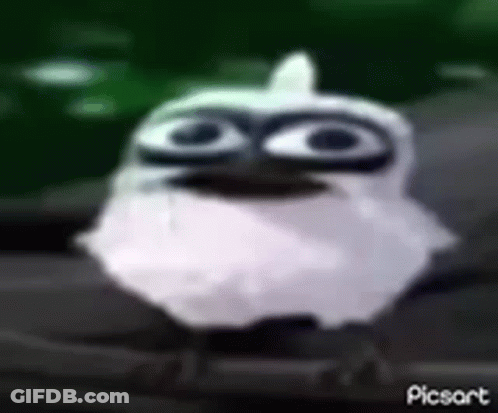 Cartoon Character With Big Eyes Close Up GIF