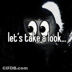 Cartoon Character With Big Eyes Saying Lets Take A Look GIF