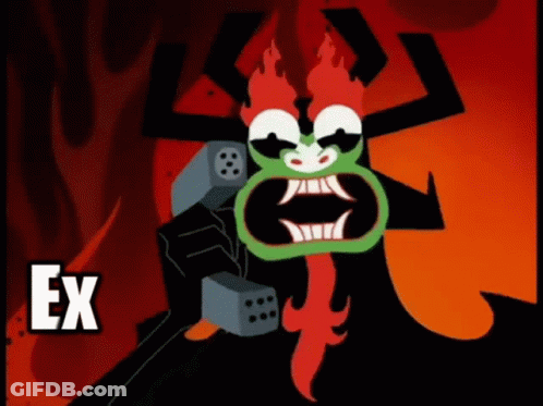 Cartoon Character With Big Mouth And Ex GIF