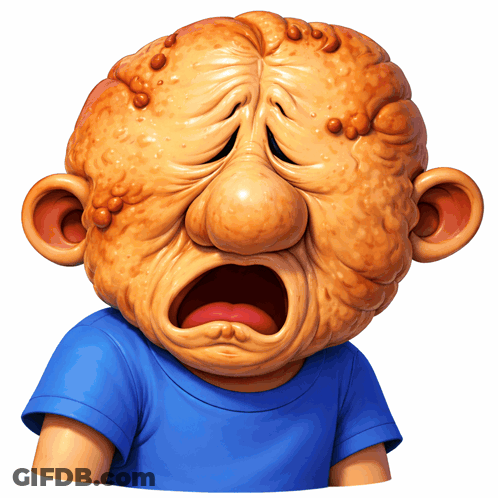 Cartoon Character With Big Nose Crying In Blue Shirt GIF