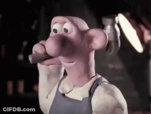 Cartoon Character With Big Nose Holding Light GIF