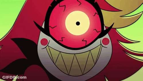 Cartoon Character With Big Red Eyes GIF