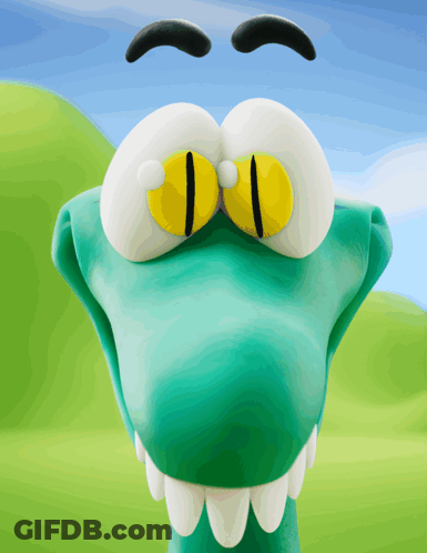 Cartoon Character With Big Yellow Eyes GIF