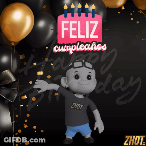 Cartoon Character With Birthday Cake Feliz Cumpleanos GIF