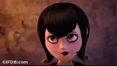 Cartoon Character With Black Hair And Black Lips GIF