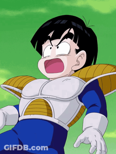 Cartoon Character With Black Hair And White Armor GIF